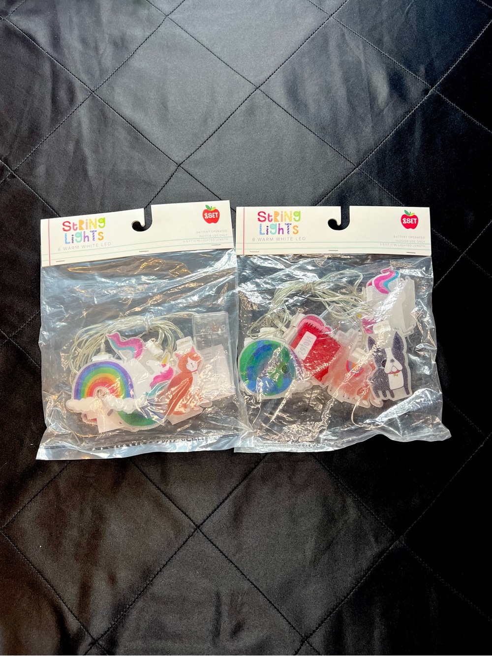 2 sets String Lights with Rainbow & Unicorn Charms - Multi-Color